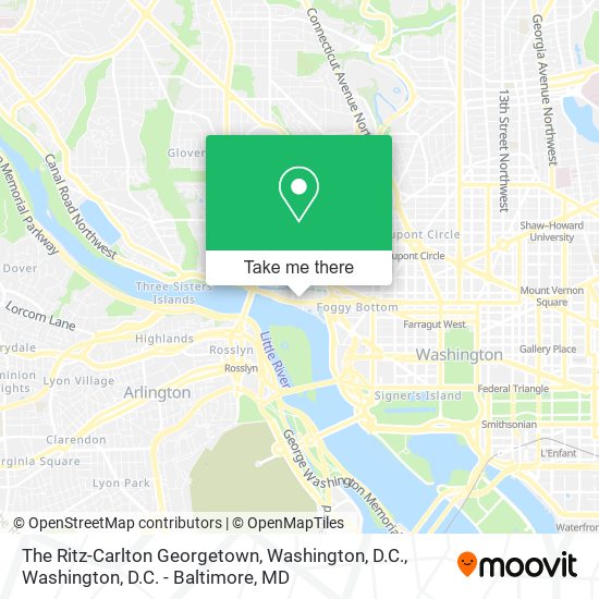 Mapa de The Ritz-Carlton Georgetown, Washington, D.C.