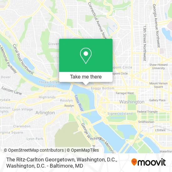 The Ritz-Carlton Georgetown, Washington, D.C. map
