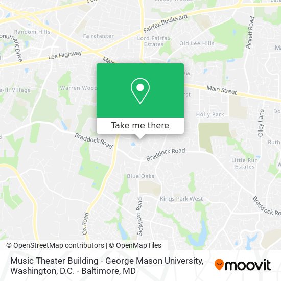 Mapa de Music Theater Building - George Mason University