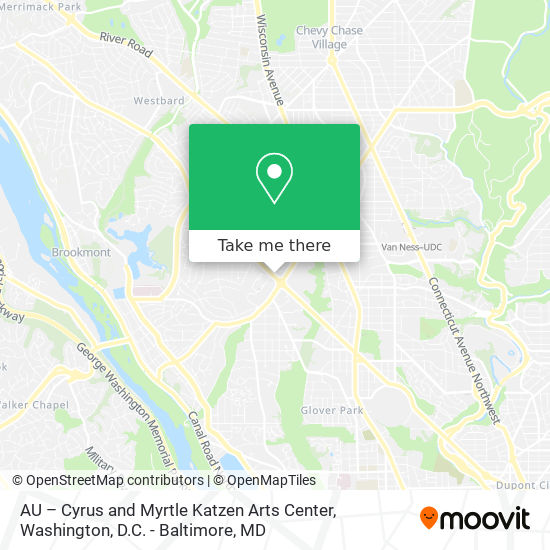 Mapa de AU – Cyrus and Myrtle Katzen Arts Center