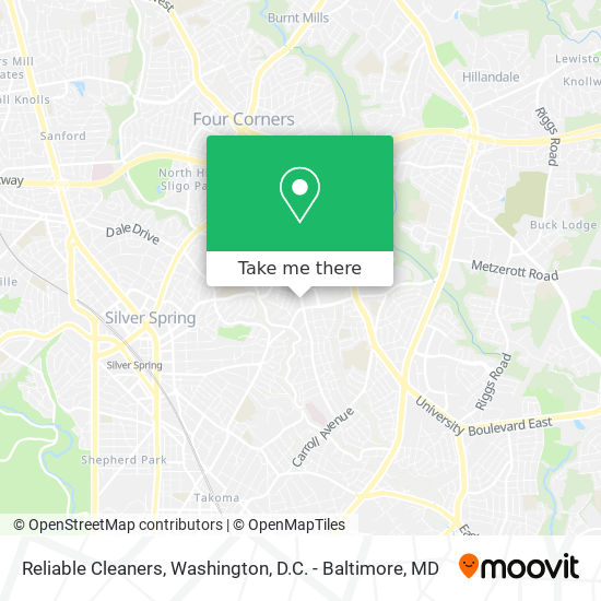 Reliable Cleaners map