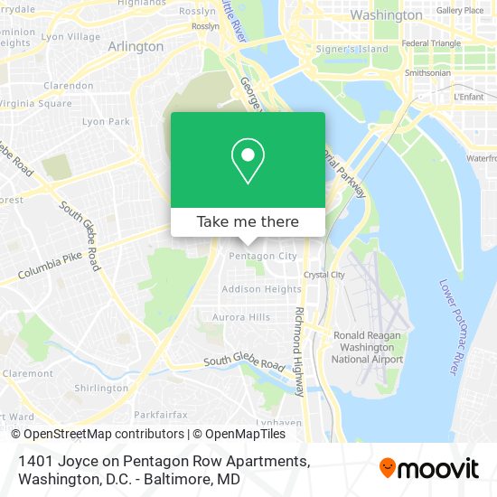 1401 Joyce on Pentagon Row Apartments map