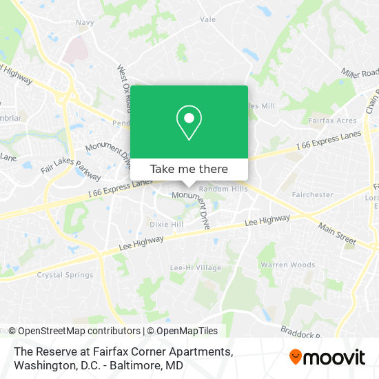 The Reserve at Fairfax Corner Apartments map