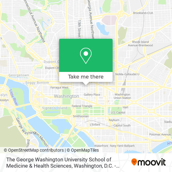 Mapa de The George Washington University School of Medicine & Health Sciences