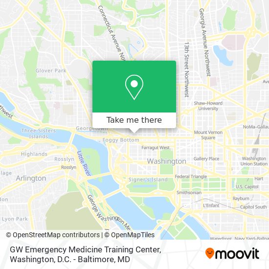 Mapa de GW Emergency Medicine Training Center