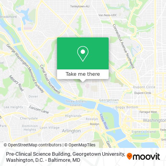 Mapa de Pre-Clinical Science Building, Georgetown University