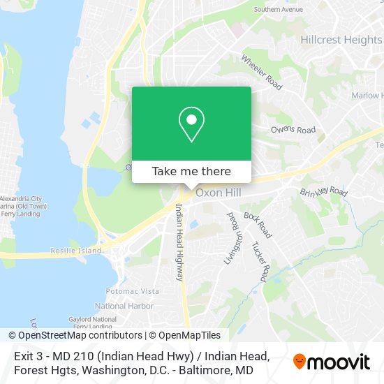 Mapa de Exit 3 -  MD 210 (Indian Head Hwy) / Indian Head, Forest Hgts