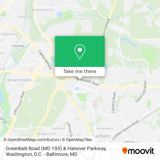 Mapa de Greenbelt Road (MD 193) & Hanover Parkway