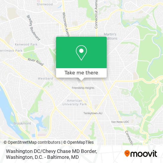 Mapa de Washington DC / Chevy Chase MD Border