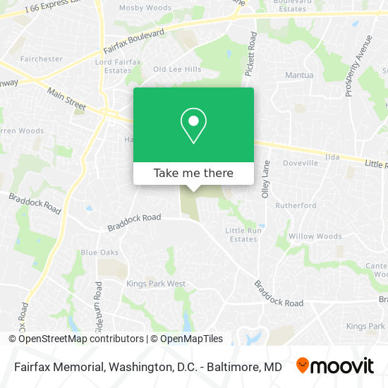 Fairfax Memorial map