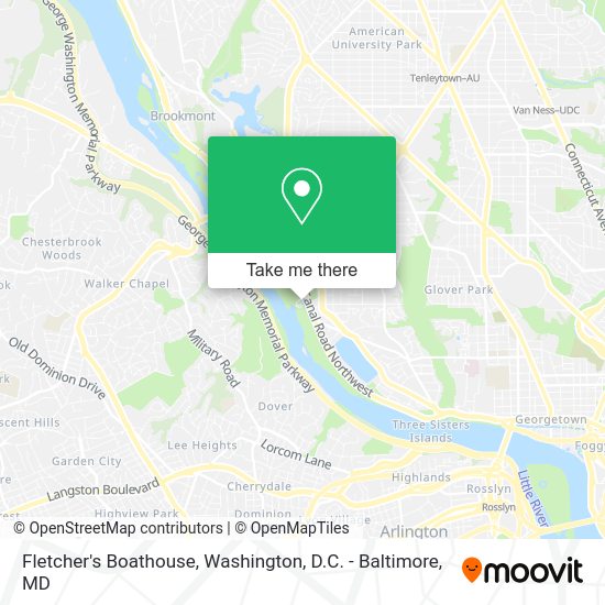 How to get to Fletcher's Boathouse in Washington by bus or metro?