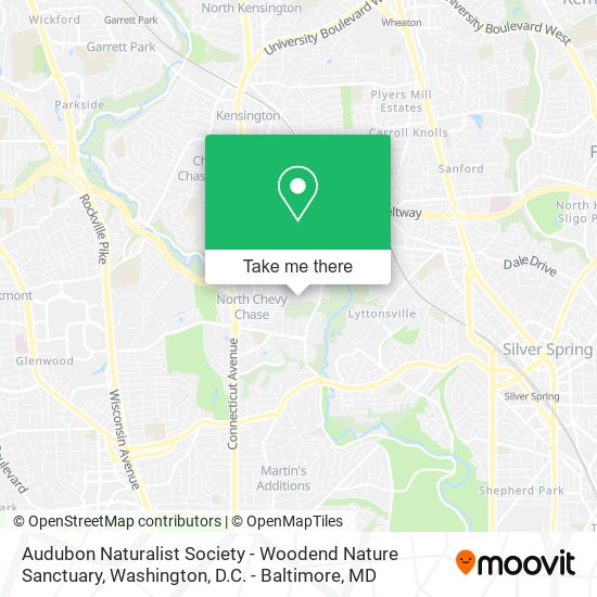 Audubon Naturalist Society - Woodend Nature Sanctuary map