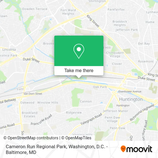 Cameron Run Regional Park map