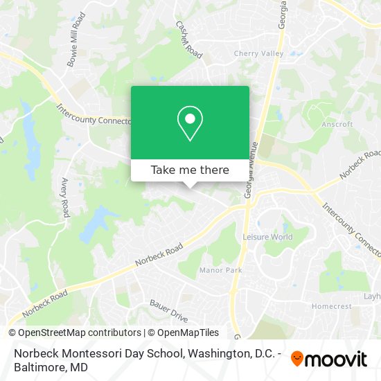 Mapa de Norbeck Montessori Day School