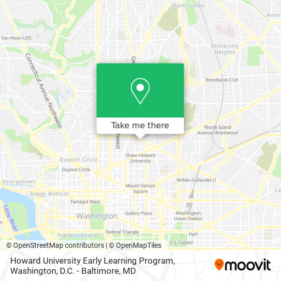 Mapa de Howard University Early Learning Program