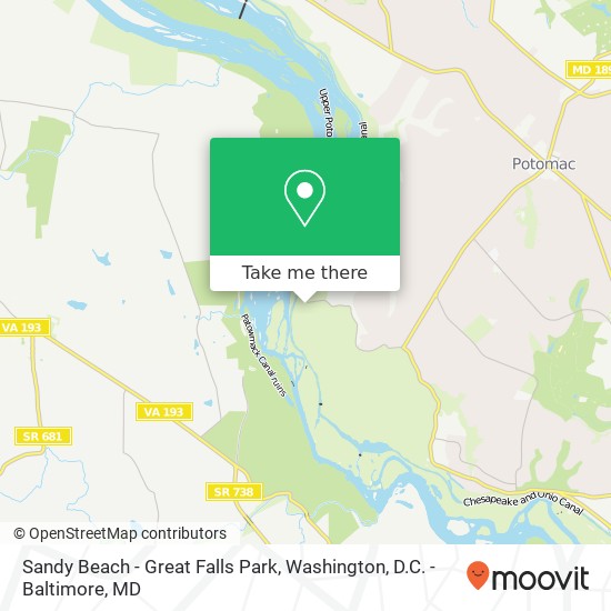 Mapa de Sandy Beach - Great Falls Park