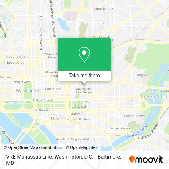 Mapa de VRE Manassas Line