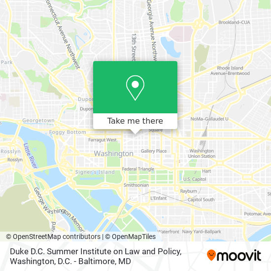 Mapa de Duke D.C. Summer Institute on Law and Policy