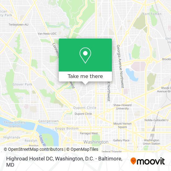 Mapa de Highroad Hostel DC