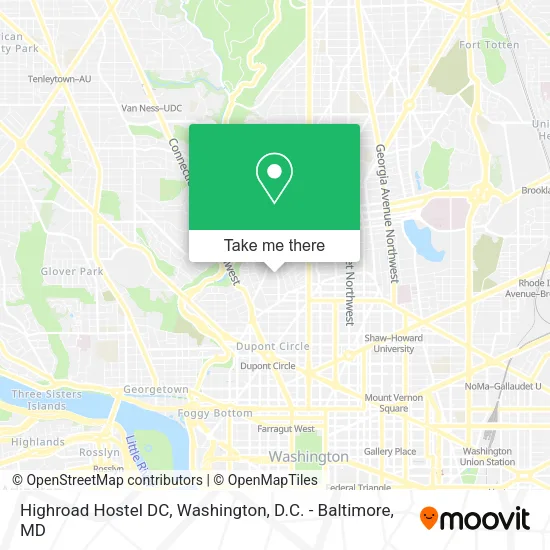 Highroad Hostel DC map
