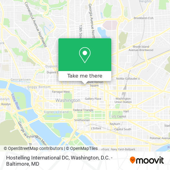 Hostelling International DC map