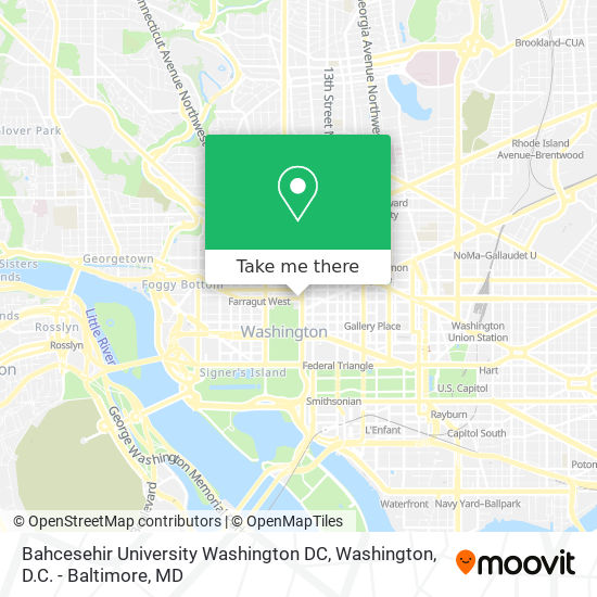 Mapa de Bahcesehir University Washington DC