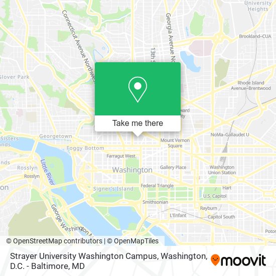 Mapa de Strayer University Washington Campus