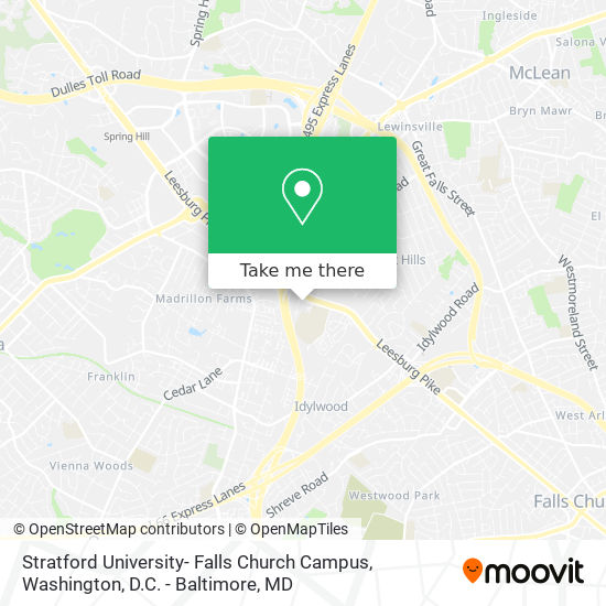 Mapa de Stratford University- Falls Church Campus
