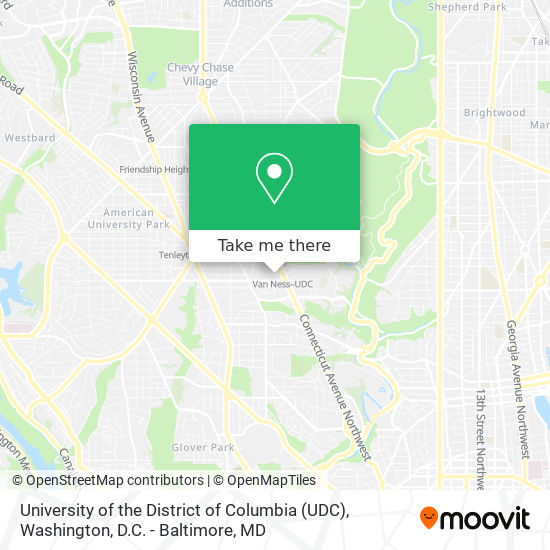 University of the District of Columbia (UDC) map