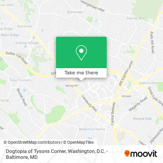 Mapa de Dogtopia of Tysons Corner