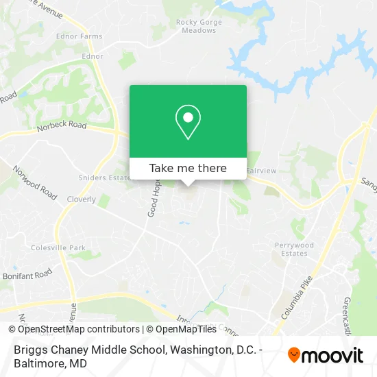 Briggs Chaney Middle School map