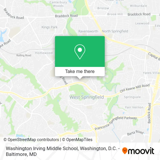 Washington Irving Middle School map