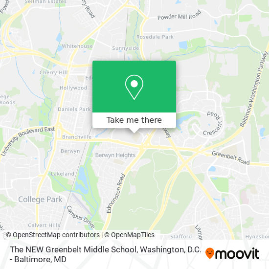 Mapa de The NEW Greenbelt Middle School