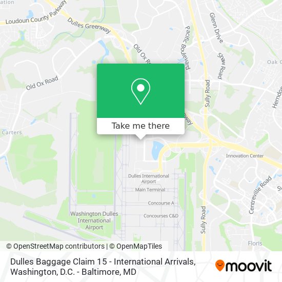 Dulles Baggage Claim 15 - International Arrivals map