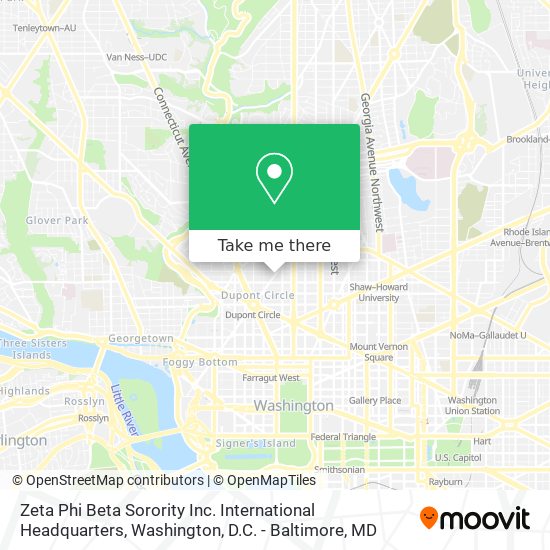 Mapa de Zeta Phi Beta Sorority Inc. International Headquarters