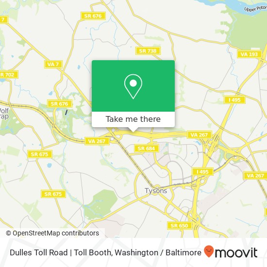 Dulles Toll Road | Toll Booth map