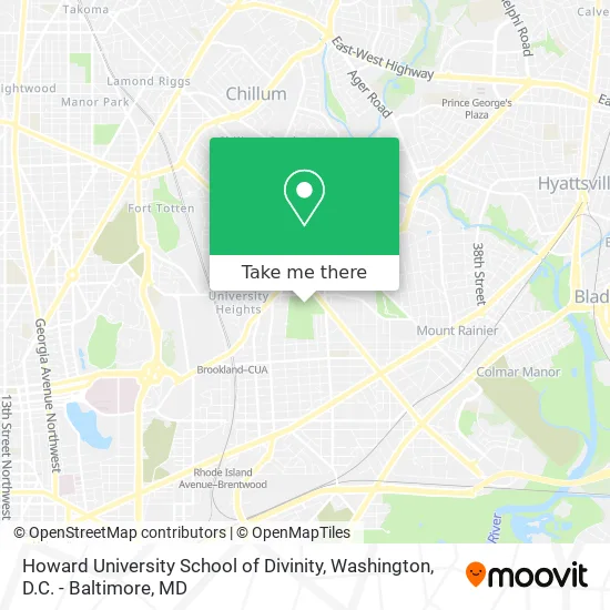 Howard University School of Divinity map
