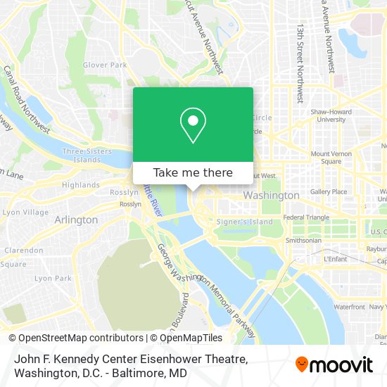 John F. Kennedy Center Eisenhower Theatre map