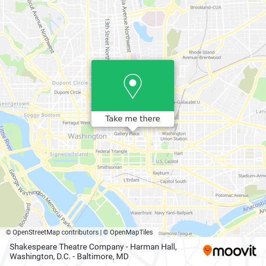 Mapa de Shakespeare Theatre Company - Harman Hall