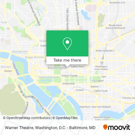Warner Theatre map