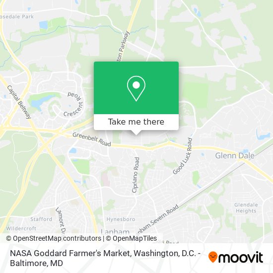 NASA Goddard Farmer's Market map