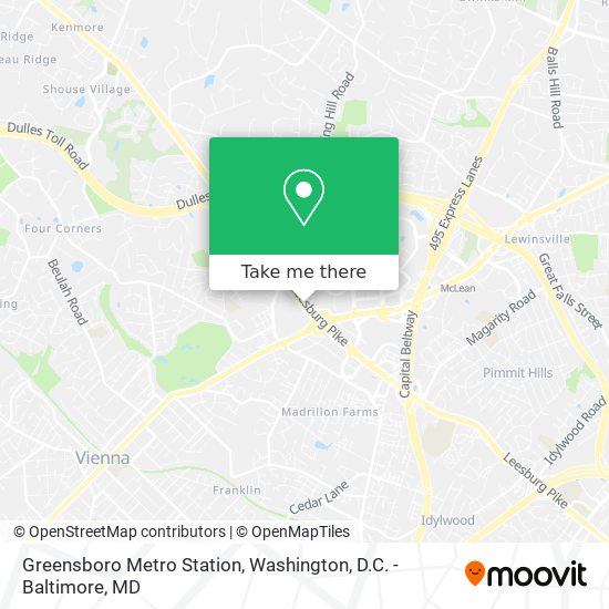 Mapa de Greensboro Metro Station