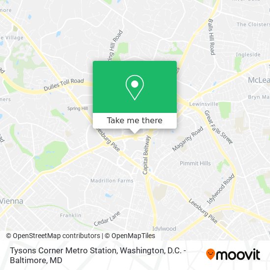 Tysons Corner Metro Station map