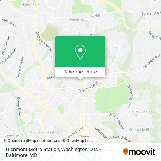 Mapa de Glenmont Metro Station