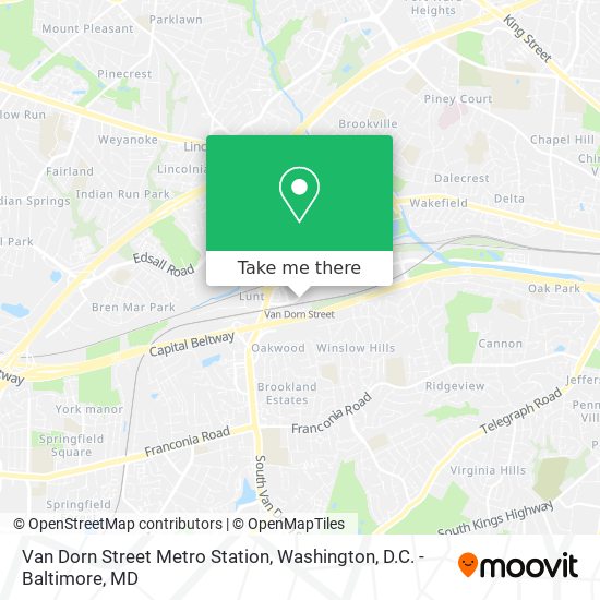 Mapa de Van Dorn Street Metro Station