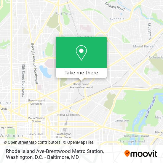 Rhode Island Ave-Brentwood Metro Station map
