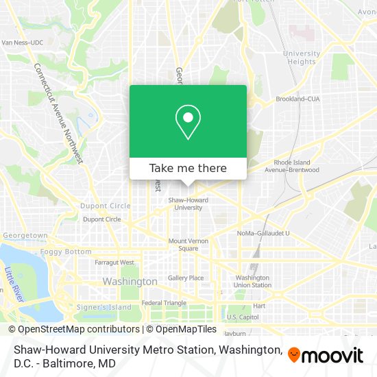 Shaw-Howard University Metro Station map