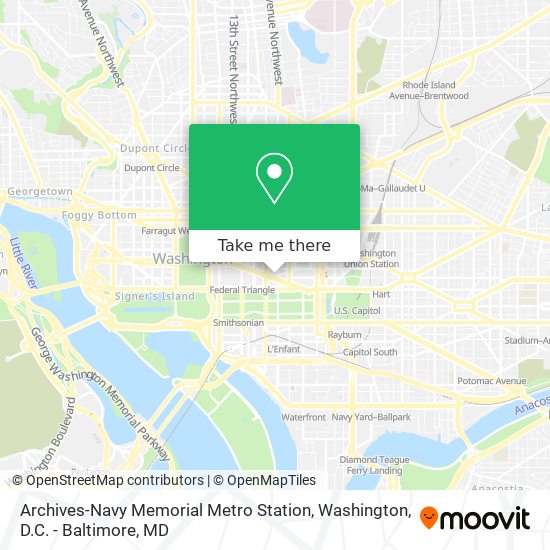Archives-Navy Memorial Metro Station map