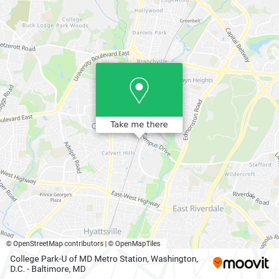 Mapa de College Park-U of MD Metro Station