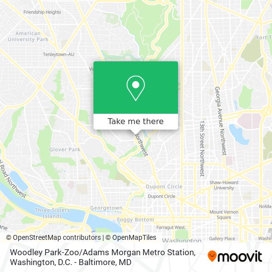 Mapa de Woodley Park-Zoo / Adams Morgan Metro Station